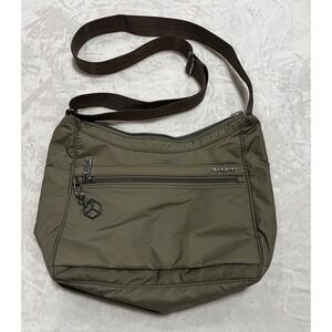 Hedgren Harper's RFID Crossbody Vintage Tan Nylon Adjustable Strap Zip Pockets